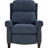 Meade Manual Recliner in Tweed Indigo Blue Fabric